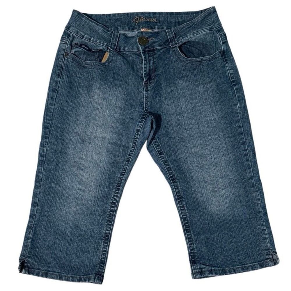 Vintage Y2K Flavour by Bubblegum Denim Capri Jean Size 16 Mid Rise Stretch